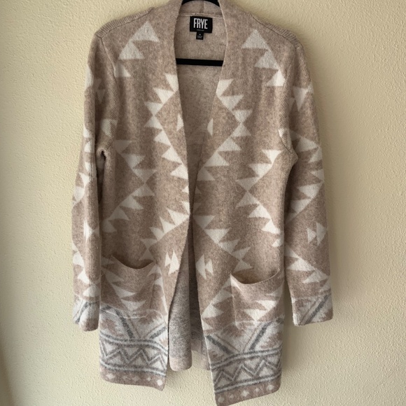 Frye Southwest Aztec Cardigan Sweater Size Medium - Picture 9 of 9